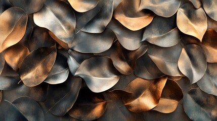 Mesmerizing Autumn Leaves Textures in Earthy Tones Form an Abstract Natural Pattern