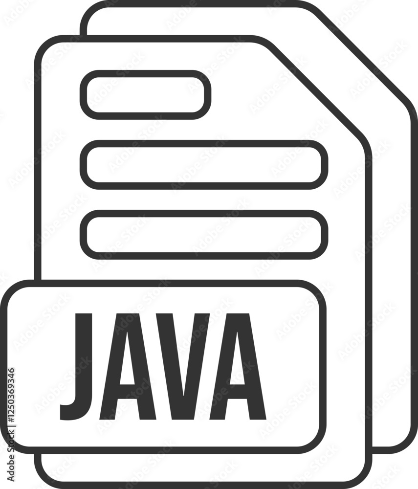 Fototapete java file format icon black outline
