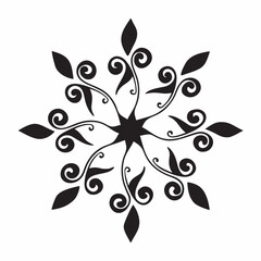 Mandala of spiraling vines with sharply defined mandala vector design and illustration