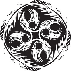 Obraz premium Circular feather shapes of mandala vector design and illustration