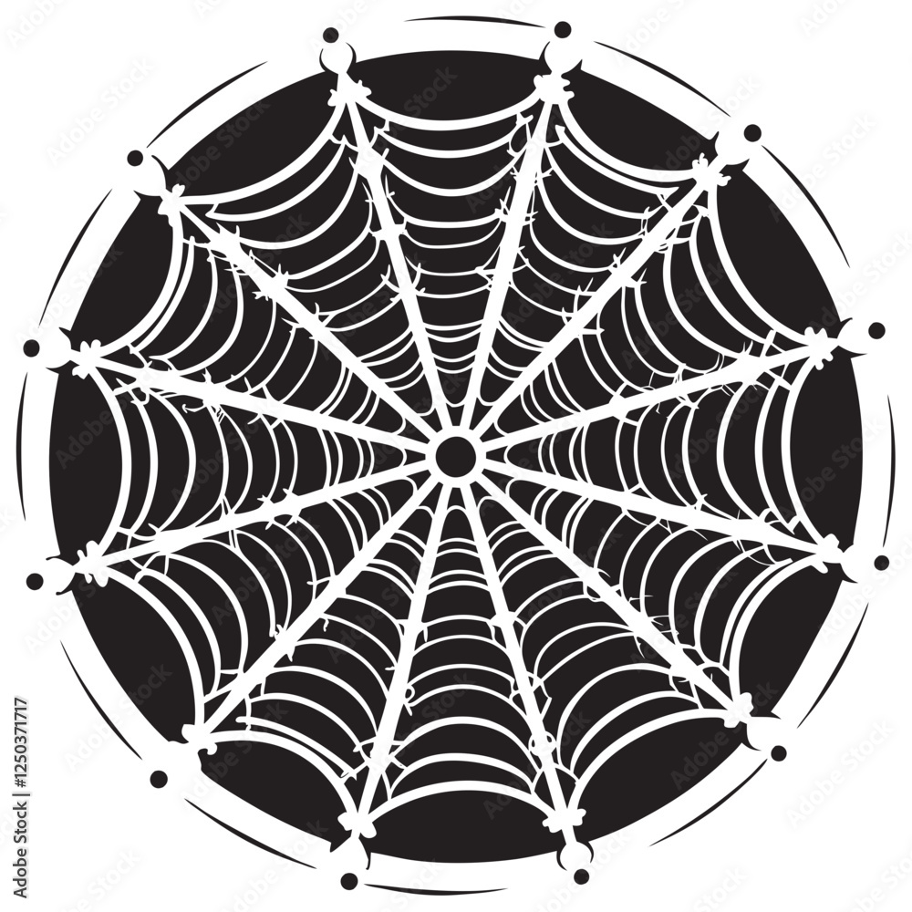 Wall mural a circular spiders net of web pattern mandala vector design and illustration