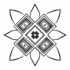 A mandala with concentric square sharp edged of mandala vector design and illustration