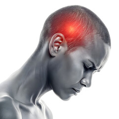 Head pain isolated on white background
