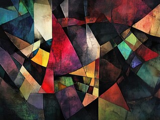 Fototapeta premium Geometric Abstraction: A Symphony of Color and Form in Artistic Design