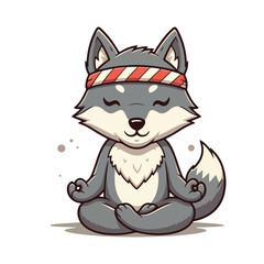 Cute wolf Cartoon Vector Icon Illustration Animal Nature Icon Concept Isolated Premium Vector