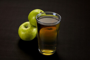 Fresh sweet natural apple juice