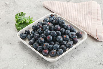 Sweet ripe blueberry on the bowl