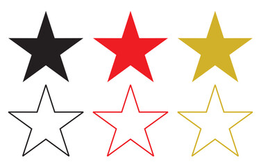 Star vector isolated icon. Stars vector icons. Stars collection. Golden Stars isolated on white background. Vector Star