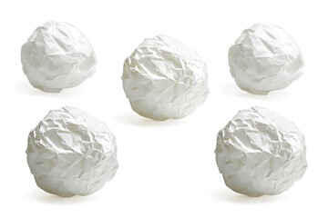 Fototapeta premium white crumpled paper ball on a transparent background