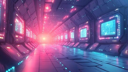 Obraz premium A cybernetic view of a world connected through neon-lit pathways symbolizing blockchain technology and high-speed communication