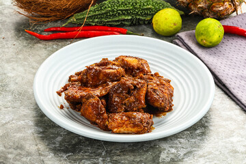 Indian cuisine - Vindaloo fish with spices