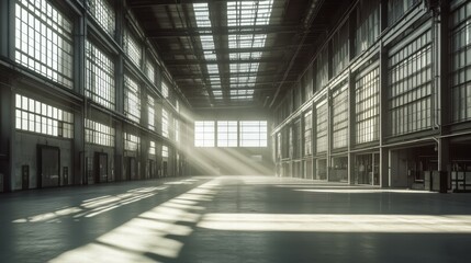 Obraz premium Bright Industrial Facility Retrofitted with Solar Energy Solutions