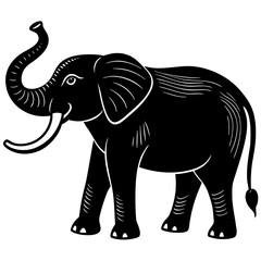 Elephant with trunk up