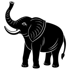 Elephant with trunk up