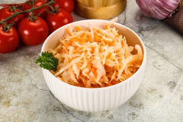 Homemade Fermented pickled cabbage sauerkraut