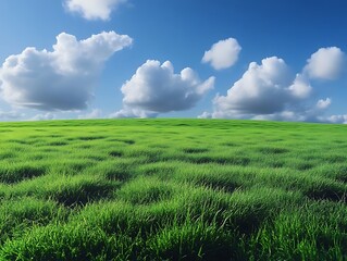 Obraz premium Lush green field under a vibrant sky
