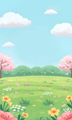 Obraz premium a warm flower field on a spring day