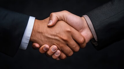 Obraz premium Close-Up of Business Professionals Engaging in Handshake Agreement