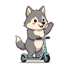 Cute wolf Cartoon Vector Icon Illustration Animal Nature Icon Concept Isolated Premium Vector © mdshihabul