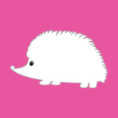 hedgehog silhouette. hedgehog outline. coloring for kids. vector illustration in children's style. hedgehog. cute hedgehog.