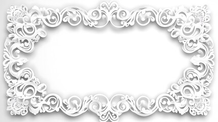Elegant White Ornate Floral Frame Design