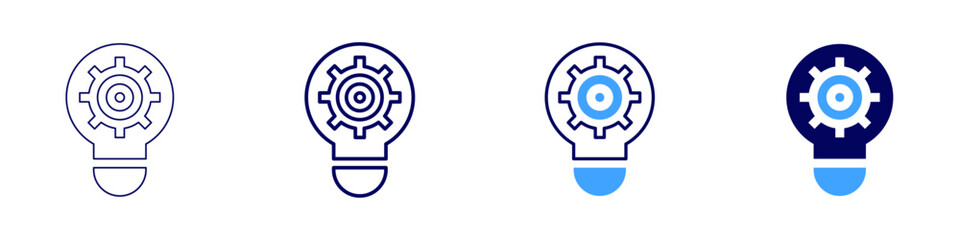 Innovation roadmaps icon in 4 different styles. Thin Line, Line, Bold Line, Duotone. Duotone style. Editable stroke