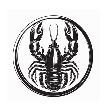 recommend clip art: Lobster Vector Simple Images. Lobster seafood vector illustration silhouette on the white.