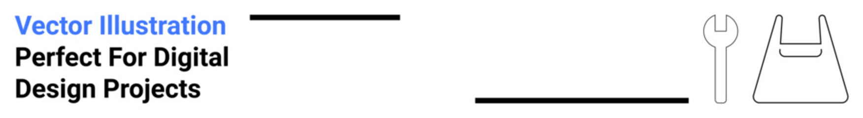 Wrench and tool bag in minimal outline design emphasize professionalism, utility, DIY repair. Ideal for handyman services, workshops, repair tools, digital apps, industrial designs, branding flat