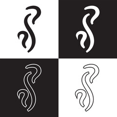 Naklejka premium Smoke steam icon. Smoke smell icon illustration. Hot vapor fire doodle line logo. Hit stink, coffee, fragrance flame icon. EPS 10/AI