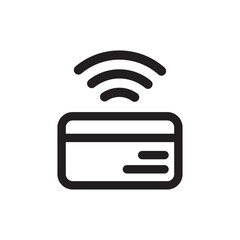 NFC icon with credit card and signal waves for contactless payment