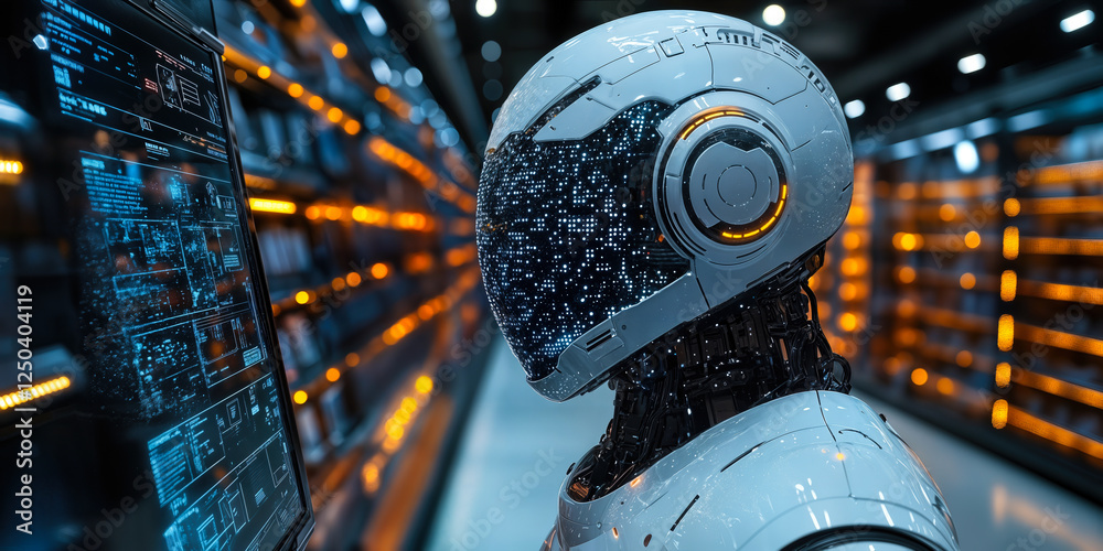 Poster ai integration in retail enhancing security and efficiency through advanced robotics and machine lea