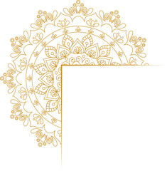 Mandala Corner Line Art