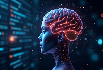 Obraz premium Innovative Digital Neural Connections Representing Advanced AI and Human Intelligence