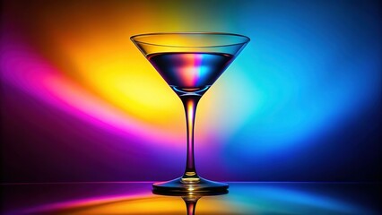 Silhouette Martini Cocktail Close-up, Elegant Drink Shadow Photography