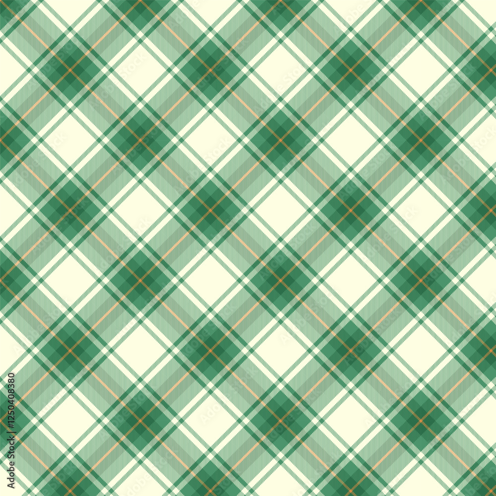Canvas Prints plaid with twill weave repeat pattern.checkered tartan gingham seamless pattern in green and beige.g