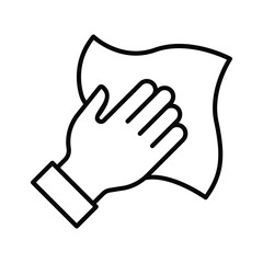 Icon of a hand wiping for hygiene and cleanliness