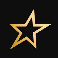 Fototapeta premium Golden Star Isolated Black Background With Gradient Mesh