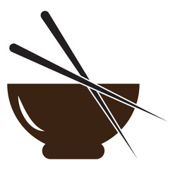 Print chopstick glyph icon . 1176