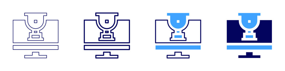 Achievement challenges icon in 4 different styles. Thin Line, Line, Bold Line, Duotone. Duotone style. Editable stroke