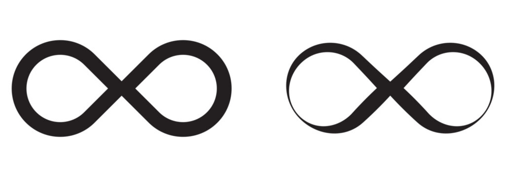 Print Infinity sign made with mobius strip. Stylized endess symbol. Tattoo flat design illustration. 1176