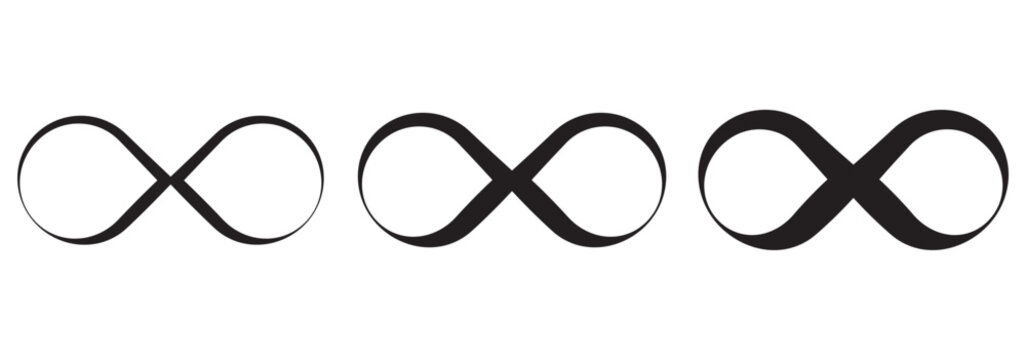 Print Infinity sign made with mobius strip. Stylized endess symbol. Tattoo flat design illustration. 1176