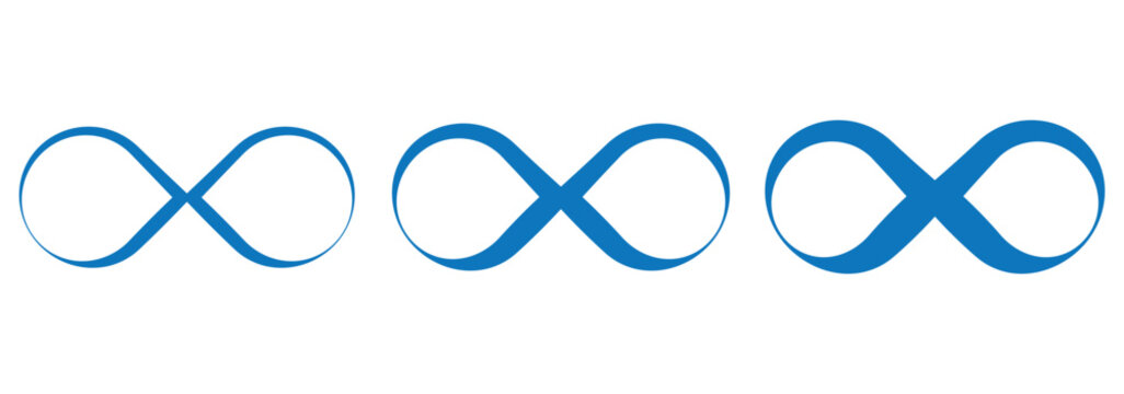 Print Infinity sign made with mobius strip. Stylized endess symbol. Tattoo flat design illustration. 1176