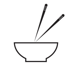 Print Simple vector icon sushi sticks with bowl . 1176