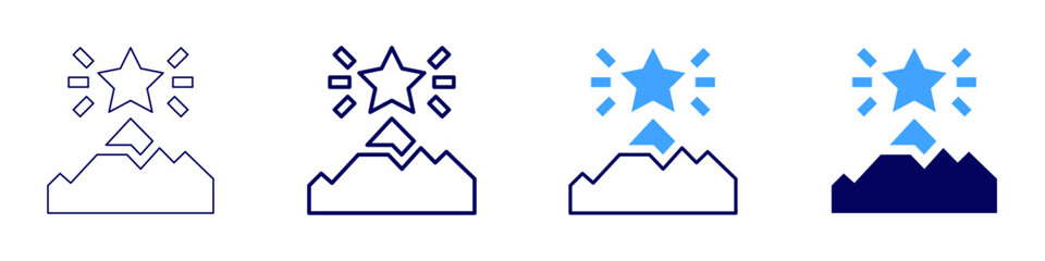 Achievement obstacles icon in 4 different styles. Thin Line, Line, Bold Line, Duotone. Duotone style. Editable stroke