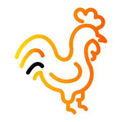 chicken Line Gradient Icon