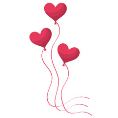 Valentine Heart-Shaped Balloon Illustration