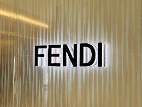 Shanghai,China-Feb.29th 2024: fendi company brand logo  