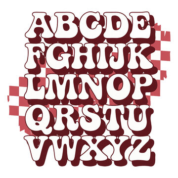 ABCDEF, Valentine's Day retro, alphabet, font, vector, sign, letter, text, illustration, letters, symbol, design, shirt, design