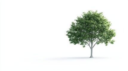 Obraz premium Lush Green Tree Isolated on a Clean White Background