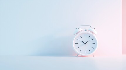 Minimalist Alarm Clock Against Soft Pastel Background for Modern Decor
